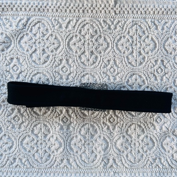 María Calderara Belt Crystal Buckle Black 100% Wool Waist